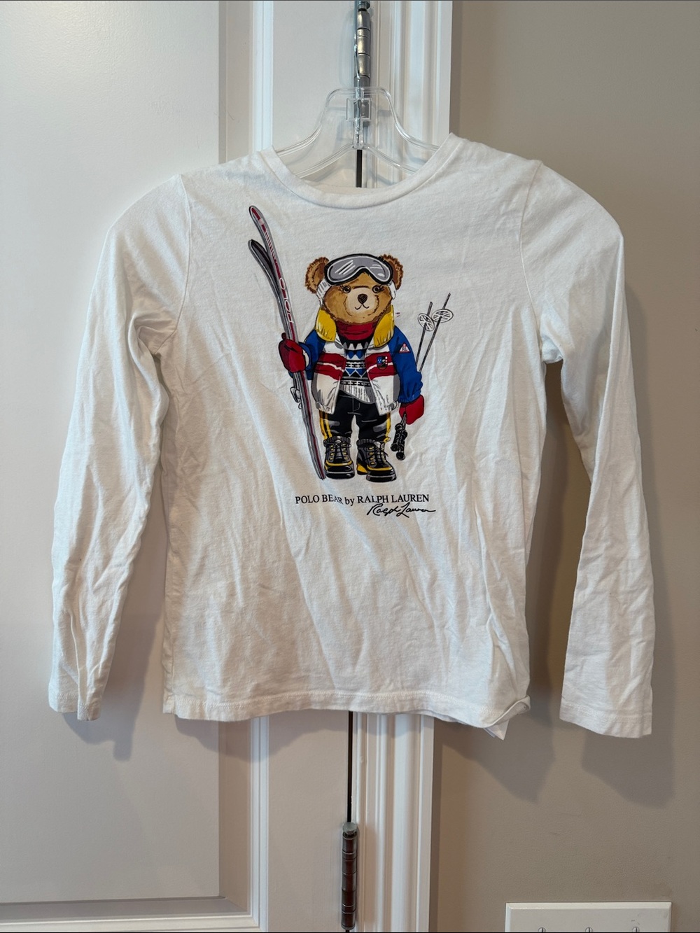 Polo by Ralph Lauren Kids White Long-Sleeve Polo Bear Ski Tee
